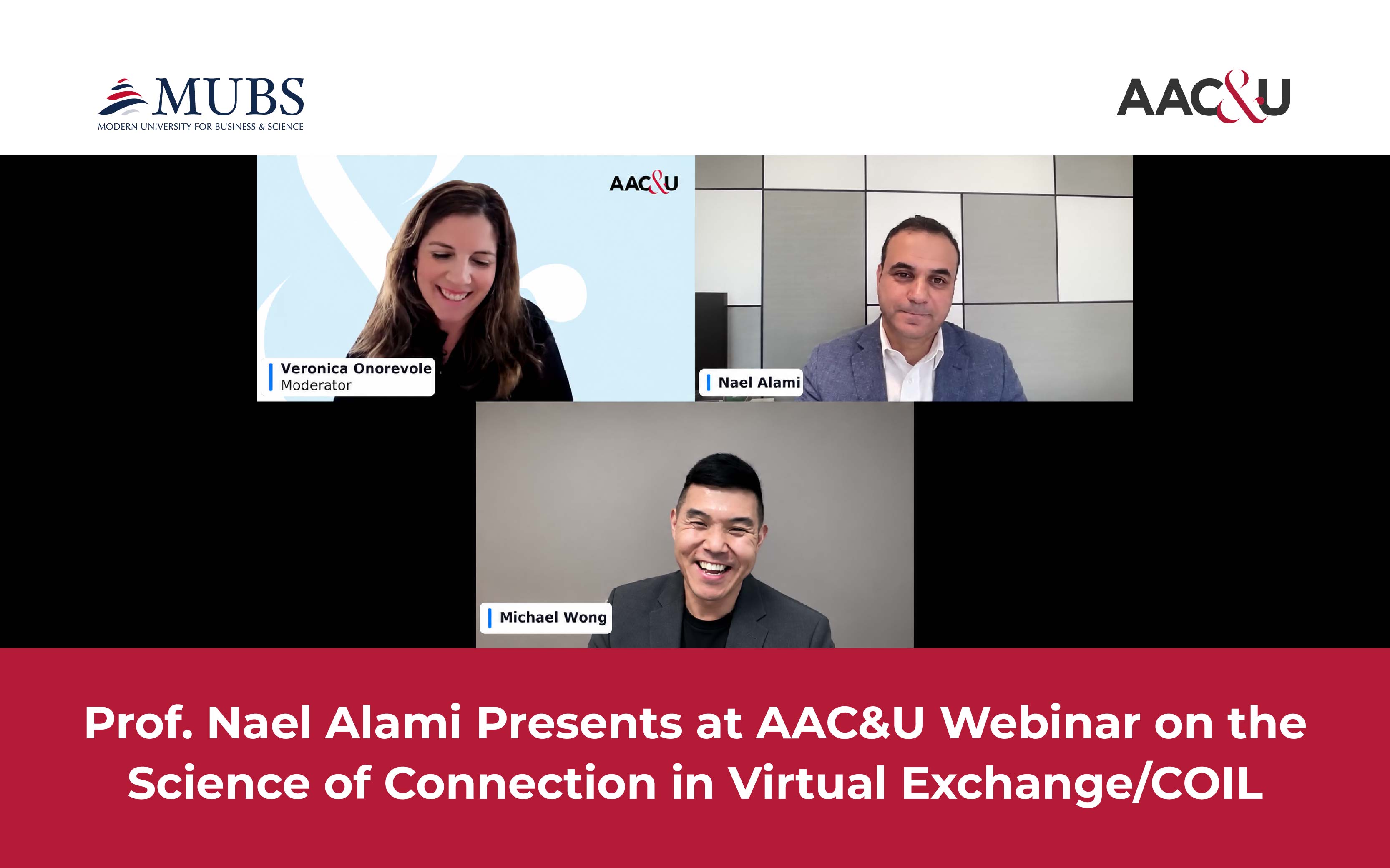 Prof. Nael Alami Presents at AAC&U Webinar on the Science of Connection in Virtual Exchange/COIL